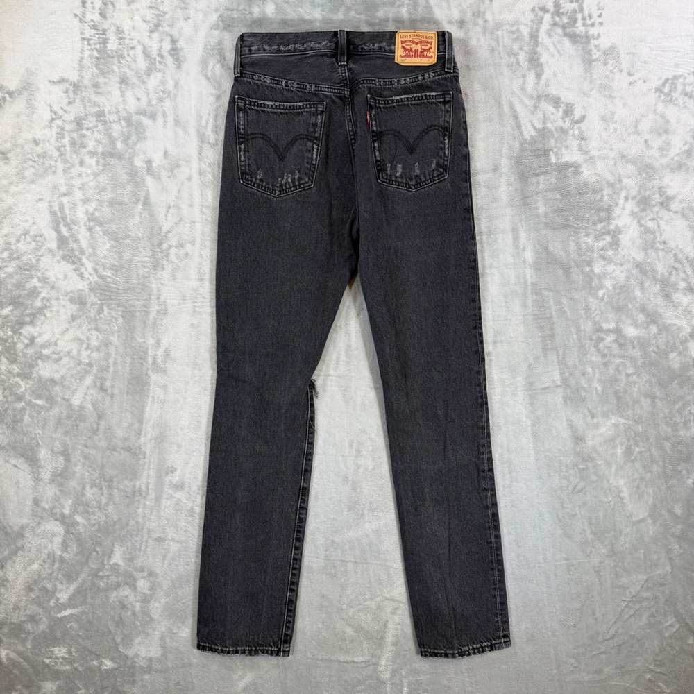 Levi's 501 Original Fit Distressed Jeans Women's Size 26 - 26x32 Black Denim - Picture 2 of 8